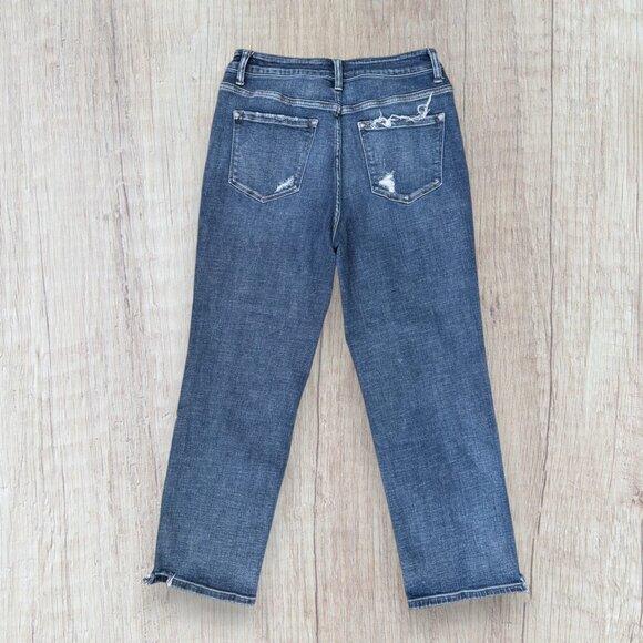 Flying Monkey Distressed Straight Leg Jeans F4216 Women’s Size 29 Medium Wash - Picture 2 of 4